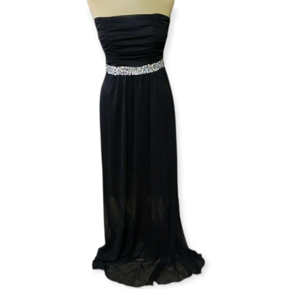 Speechless Strapless Dress With Rhinestone Waist Size 9